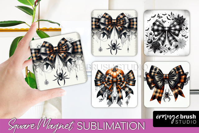 Halloween Coquette Bow Magnet Sublimation - Halloween Magnet Sublimation OrangeBrushStudio 