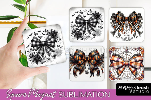 Halloween Coquette Bow Magnet Sublimation - Halloween Magnet Sublimation OrangeBrushStudio 