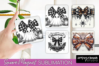 Halloween Coquette Bow Magnet Sublimation - Halloween Magnet Sublimation OrangeBrushStudio 