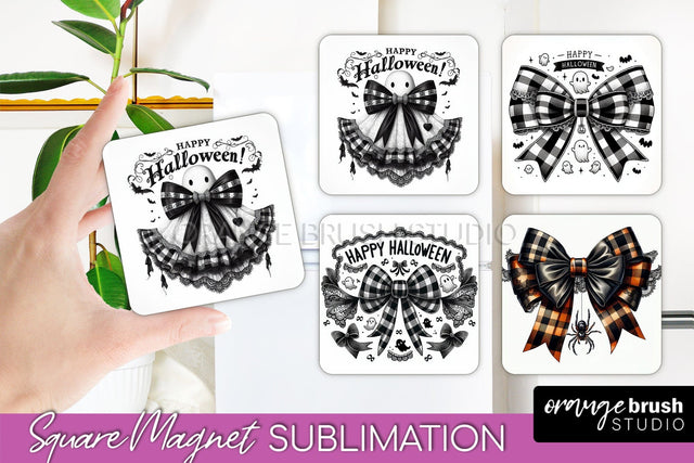 Halloween Coquette Bow Magnet Sublimation - Halloween Magnet Sublimation OrangeBrushStudio 