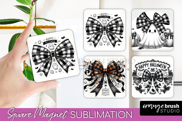 Halloween Coquette Bow Magnet Sublimation - Halloween Magnet Sublimation OrangeBrushStudio 