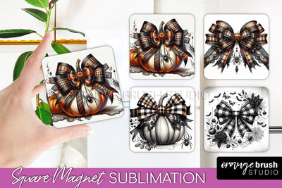 Halloween Coquette Bow Magnet Sublimation - Halloween Magnet Sublimation OrangeBrushStudio 