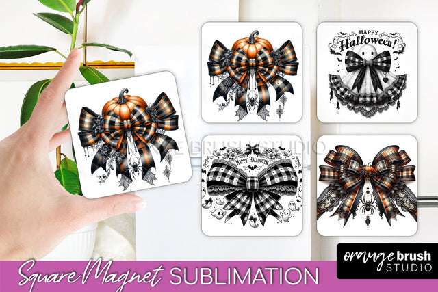 Halloween Coquette Bow Magnet Sublimation - Halloween Magnet Sublimation OrangeBrushStudio 