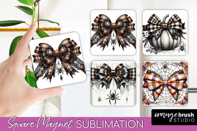 Halloween Coquette Bow Magnet Sublimation - Halloween Magnet Sublimation OrangeBrushStudio 