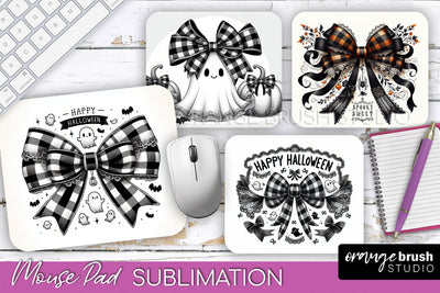 Halloween Coquette Bow Mouse Pad Sublimation Sublimation OrangeBrushStudio 