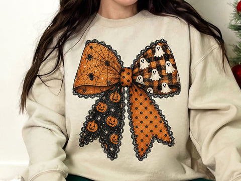 Halloween Coquette Pumpkin Bow PNG SVG artprintfile 