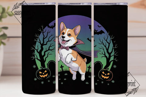 Halloween Corgi 20oz Tumbler Wrap Sublimation sassyprint 