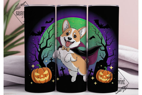 Halloween Corgi 20oz Tumbler Wrap Sublimation sassyprint 