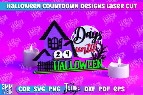 Halloween Countdown Bundle | Halloween Calendar Template | Days Until Halloween | CNC Files SVG The T Store Design 