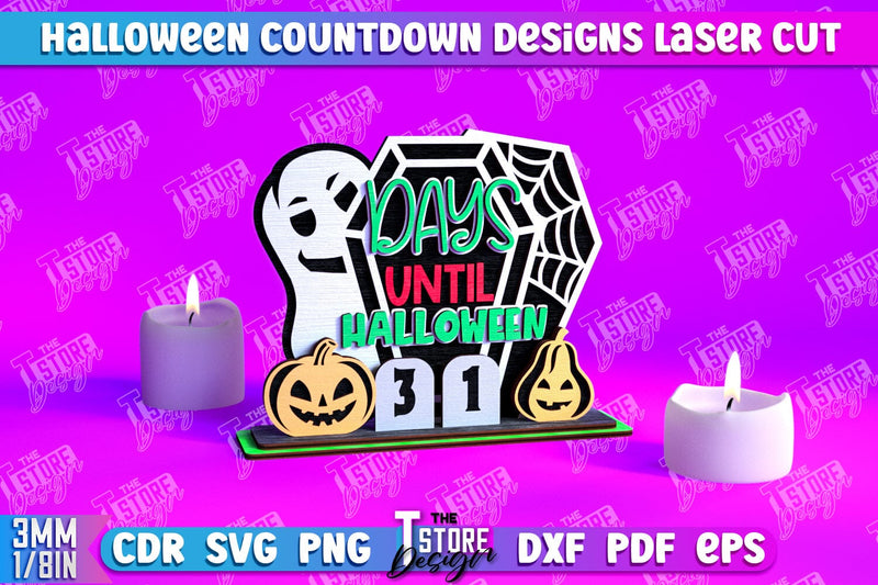 Halloween Countdown | Halloween Calendar Template | Days Until Halloween | CNC File SVG The T Store Design 