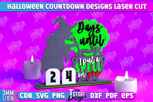 Halloween Countdown | Halloween Calendar Template | Days Until Halloween | CNC File SVG The T Store Design 