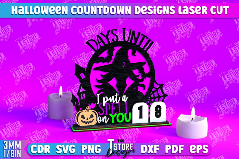 Halloween Countdown | Halloween Calendar Template | Days Until Halloween | CNC File SVG The T Store Design 