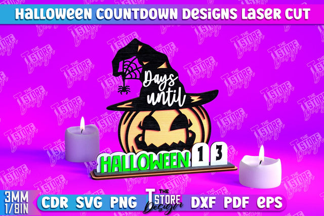 Halloween Countdown | Halloween Calendar Template | Days Until Halloween | CNC File SVG The T Store Design 