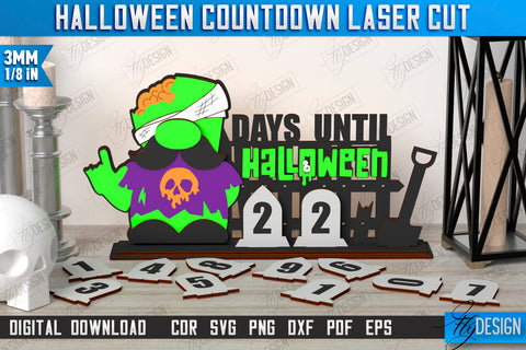Halloween Countdown Laser Cut Bundle | Halloween Calendar Template | Days Until Halloween | CNC Files SVG Fly Design 