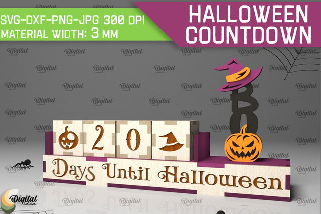 Halloween Countdown Laser Cut Design. Spooky Halloween SVG SVG Evgenyia Guschina 