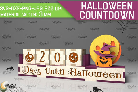 Halloween Countdown Laser Cut Design. Spooky Halloween SVG SVG Evgenyia Guschina 