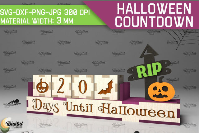Halloween Countdown Laser Cut Design. Spooky Halloween SVG SVG Evgenyia Guschina 