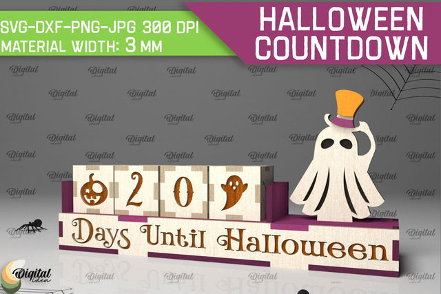 Halloween Countdown Laser Cut Design. Spooky Halloween SVG SVG Evgenyia Guschina 