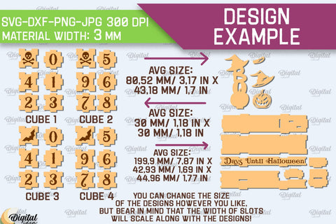 Halloween Countdown Laser Cut Design. Spooky Halloween SVG SVG Evgenyia Guschina 