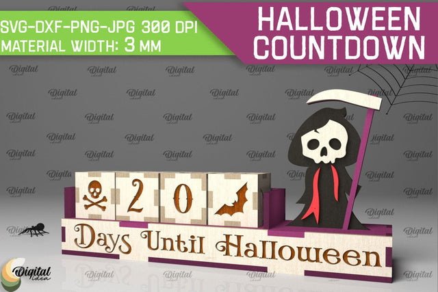 Halloween Countdown Laser Cut Design. Spooky Halloween SVG SVG Evgenyia Guschina 