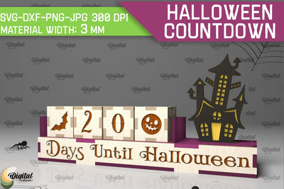 Halloween Countdown Laser Cut Design. Spooky Halloween SVG SVG Evgenyia Guschina 