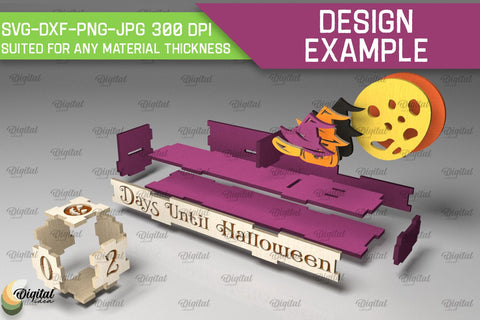 Halloween Countdown Laser Cut Design. Spooky Halloween SVG SVG Evgenyia Guschina 