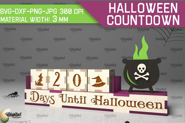 Halloween Countdown Laser Cut Design. Spooky Halloween SVG SVG Evgenyia Guschina 