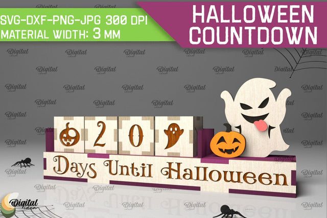 Halloween Countdown Laser Cut Design. Spooky Halloween SVG SVG Evgenyia Guschina 