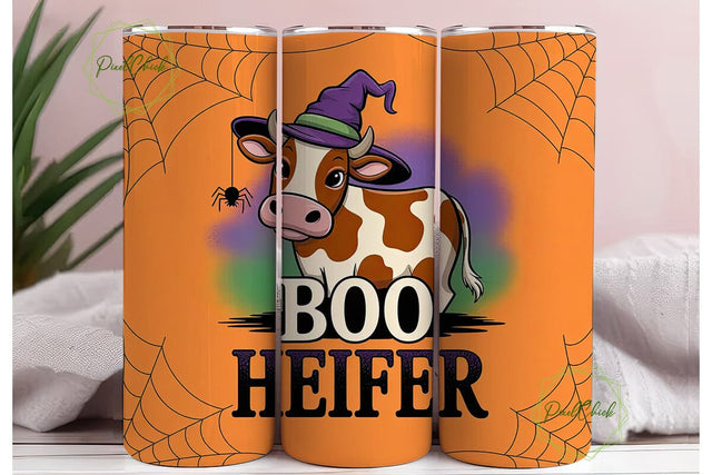 Halloween Cow 20oz Tumbler Wrap Sublimation PixelChick 