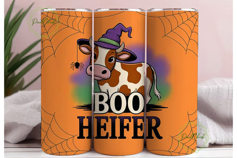 Halloween Cow 20oz Tumbler Wrap Sublimation PixelChick 