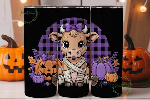 Halloween Cow 20oz Tumbler Wrap Sublimation PixelChick 
