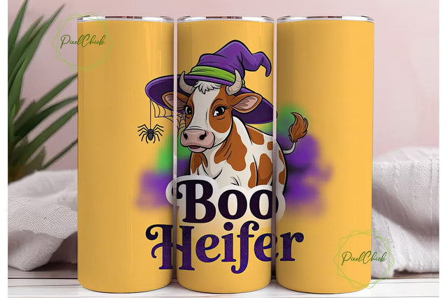 Halloween Cow 20oz Tumbler Wrap Sublimation PixelChick 