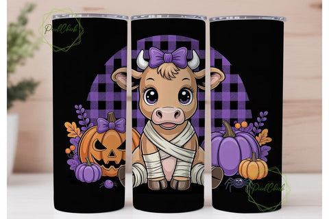 Halloween Cow 20oz Tumbler Wrap Sublimation PixelChick 
