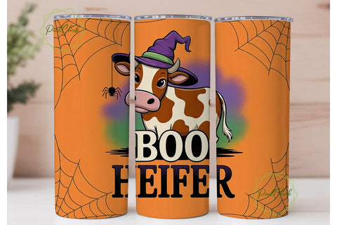 Halloween Cow 20oz Tumbler Wrap Sublimation PixelChick 