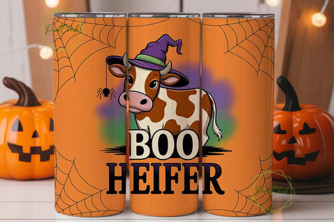 Halloween Cow 20oz Tumbler Wrap Sublimation PixelChick 