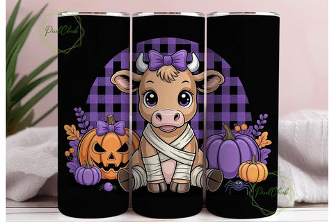 Halloween Cow 20oz Tumbler Wrap Sublimation PixelChick 