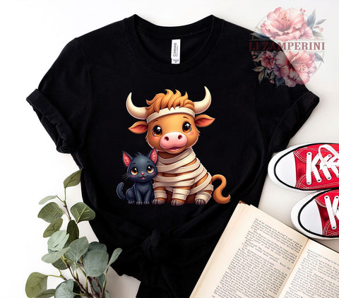 Halloween Cow, Spooky Art, Highland Cow PNG, Digital Download, Halloween Decor, Cow Clipart, Fall Vibes, Cute Halloween Sublimation Li Zamperini 