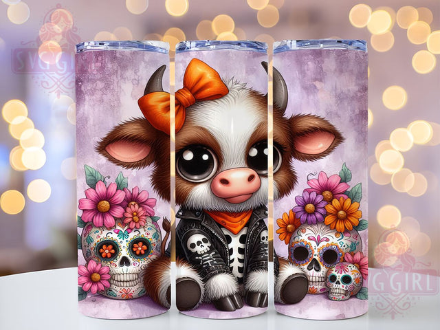 Halloween Cow Tumbler, Highland Cow Design, 20oz Tumbler Wrap, Sublimation PNG, Spooky Cow Tumbler, Halloween Drinkware, Digital Download Sublimation SvggirlplusArt 