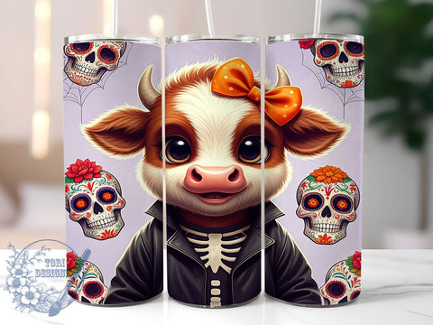 Halloween Cow Tumbler, Highland Cow Wrap, 20oz Sublimation Design, Spooky Cow Gift, Fall Tumbler Design, Digital Download, Cute Halloween Drinkware Sublimation ToriDesigns 