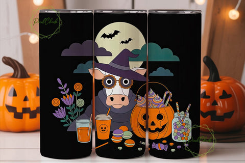 Halloween Cow Tumbler Wrap Sublimation PixelChick 