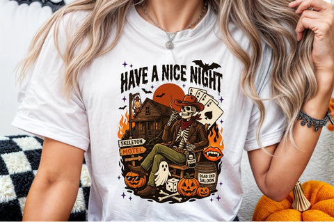 Halloween Cowboy Png-Vintage Motel Png Sublimation designartist 