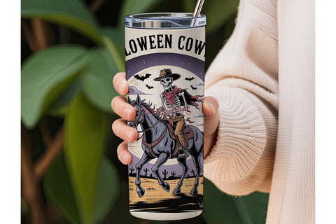 Halloween Cowboy Tumbler Wrap Sublimation DesignSVG 