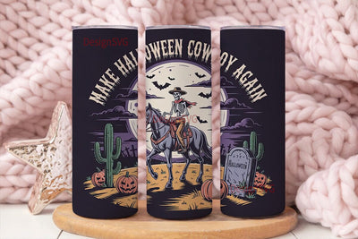Halloween Cowboy Tumbler Wrap Sublimation DesignSVG 