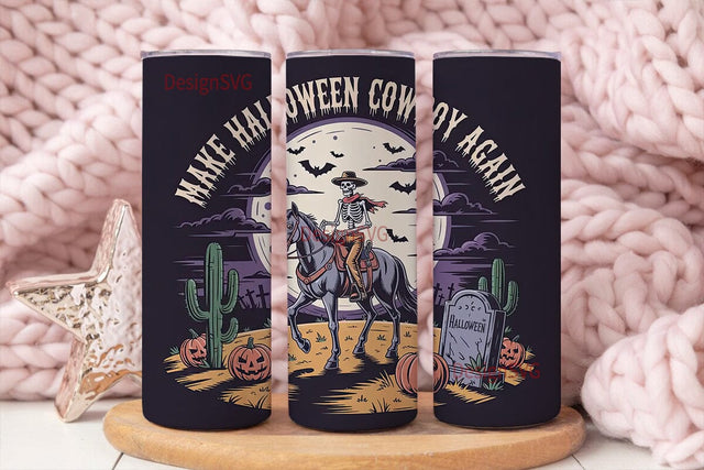 Halloween Cowboy Tumbler Wrap Sublimation DesignSVG 