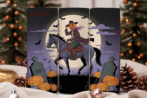 Halloween Cowboy Tumbler Wrap Sublimation DesignSVG 