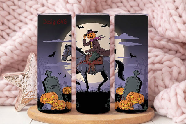 Halloween Cowboy Tumbler Wrap Sublimation DesignSVG 