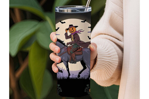 Halloween Cowboy Tumbler Wrap Sublimation DesignSVG 