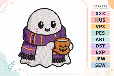 Halloween Cozy Ghost Embroidery Design Embroidery/Applique DESIGNS sg embroidery 