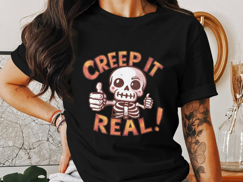 Halloween Creep it Real Skeleton Sublimation PNG Sublimation Luvleigh Digitals 