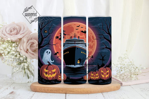 Halloween Cruise Ship 20oz Tumbler Wrap Sublimation sassyprint 